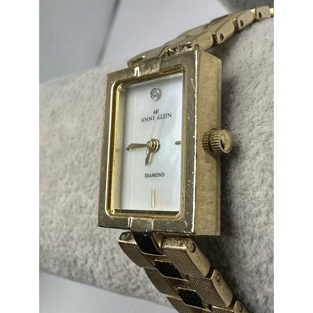 Anne Klein Diamond 10/8512 New Battery Ladies MOP Tank‎ Watch 17MM 7
